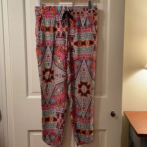 Anthropologie 100% silk statement pants